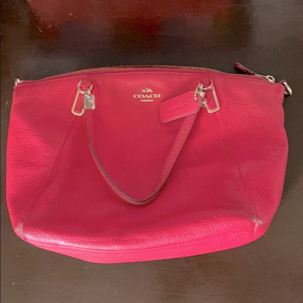 Coach leather pink purse